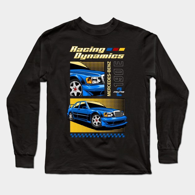 Classic Evo II 190 E Car Long Sleeve T-Shirt by milatees